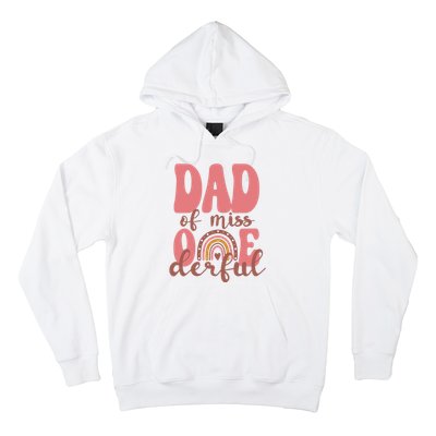 Dad Of Little Miss Onederful 1st Bday Boho Rainbow Hoodie