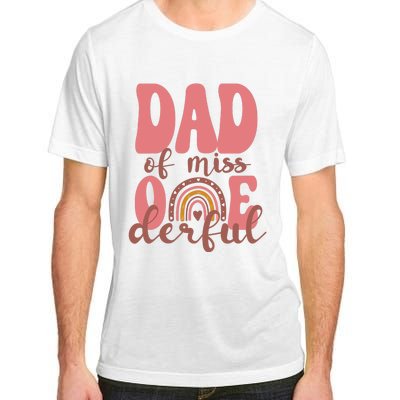 Dad Of Little Miss Onederful 1st Bday Boho Rainbow Adult ChromaSoft Performance T-Shirt