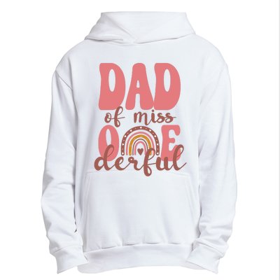 Dad Of Little Miss Onederful 1st Bday Boho Rainbow Urban Pullover Hoodie