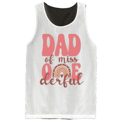 Dad Of Little Miss Onederful 1st Bday Boho Rainbow Mesh Reversible Basketball Jersey Tank