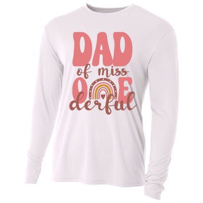 Dad Of Little Miss Onederful 1st Bday Boho Rainbow Cooling Performance Long Sleeve Crew