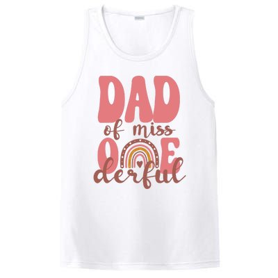 Dad Of Little Miss Onederful 1st Bday Boho Rainbow PosiCharge Competitor Tank