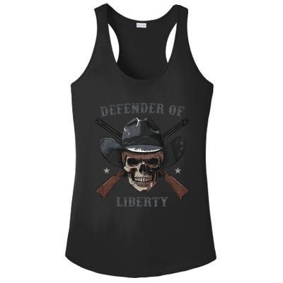 Defender Of Liberty Skull Ladies PosiCharge Competitor Racerback Tank