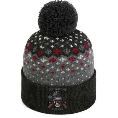 Defender Of Liberty Skull The Baniff Cuffed Pom Beanie