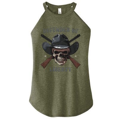 Defender Of Liberty Skull Women’s Perfect Tri Rocker Tank