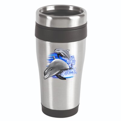 Dolphins Jumping 16oz Travel Tumbler