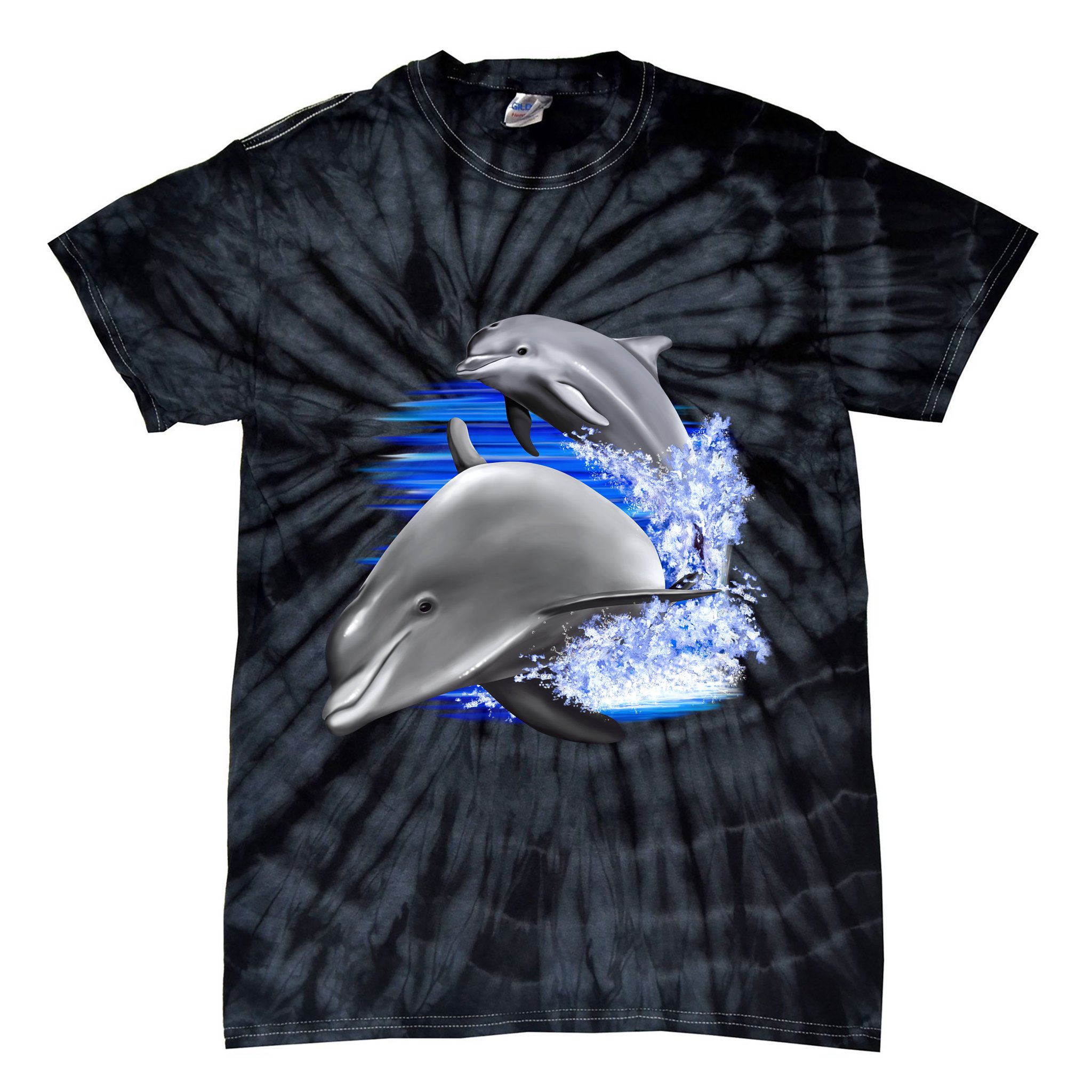 Dolphins Jumping Tie-Dye T-Shirt