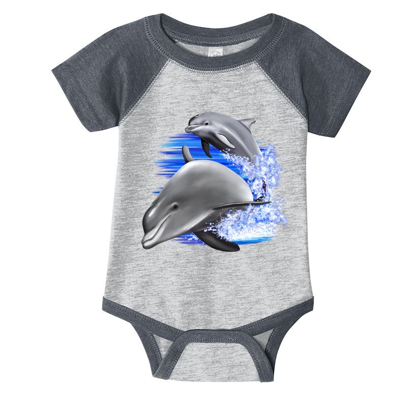 Dolphins Jumping Infant Baby Jersey Bodysuit