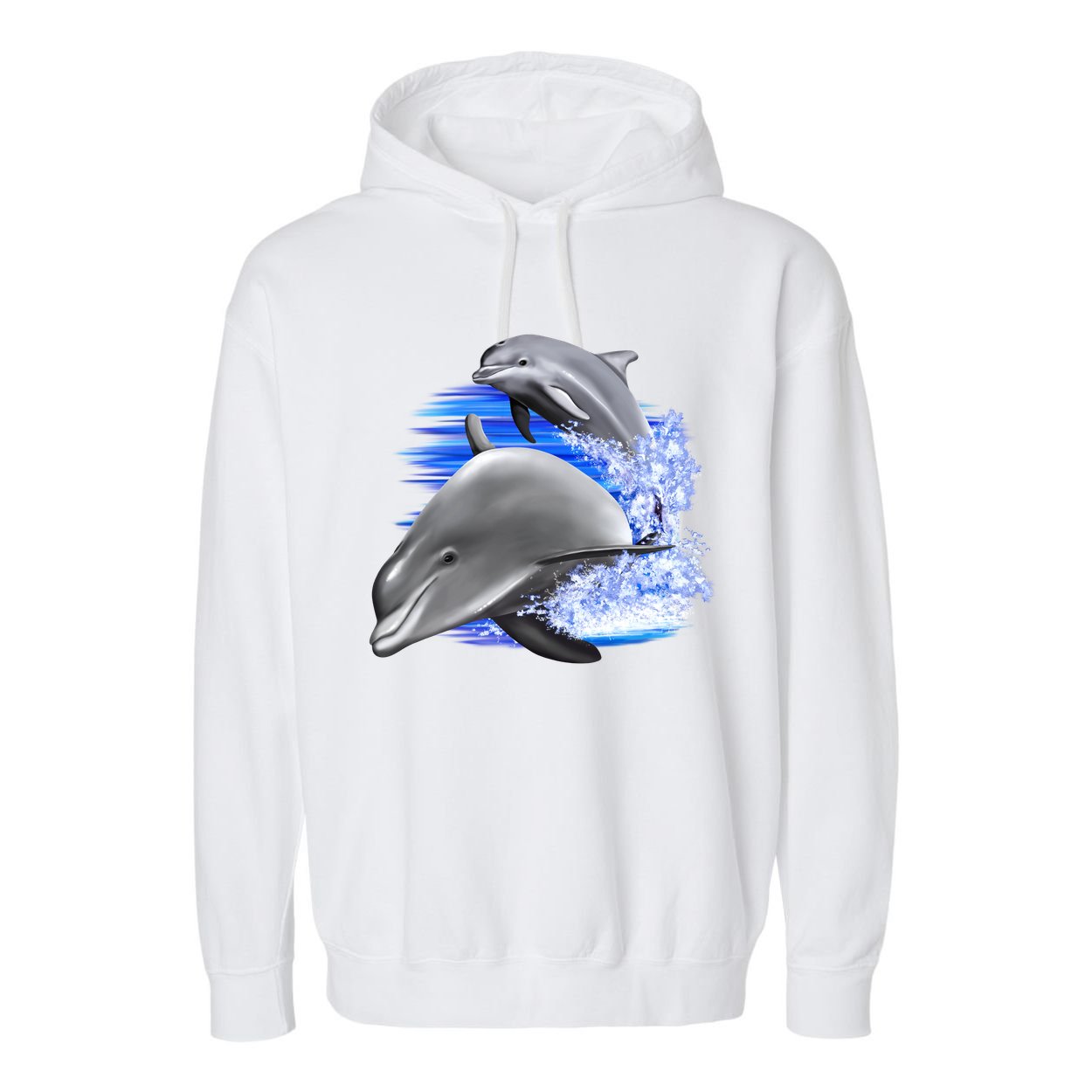 Dolphins Jumping Garment-Dyed Fleece Hoodie