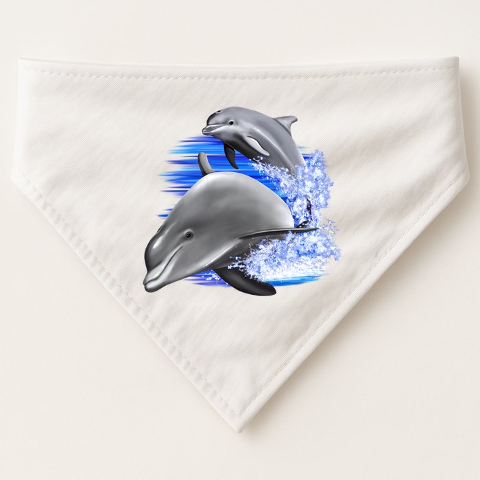 Dolphins Jumping USA-Made Doggie Bandana
