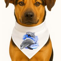 Dolphins Jumping USA-Made Doggie Bandana