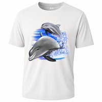 Dolphins Jumping Cooling Performance Crew T-Shirt