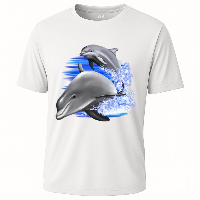 Dolphins Jumping Cooling Performance Crew T-Shirt