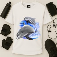 Dolphins Jumping Cooling Performance Crew T-Shirt
