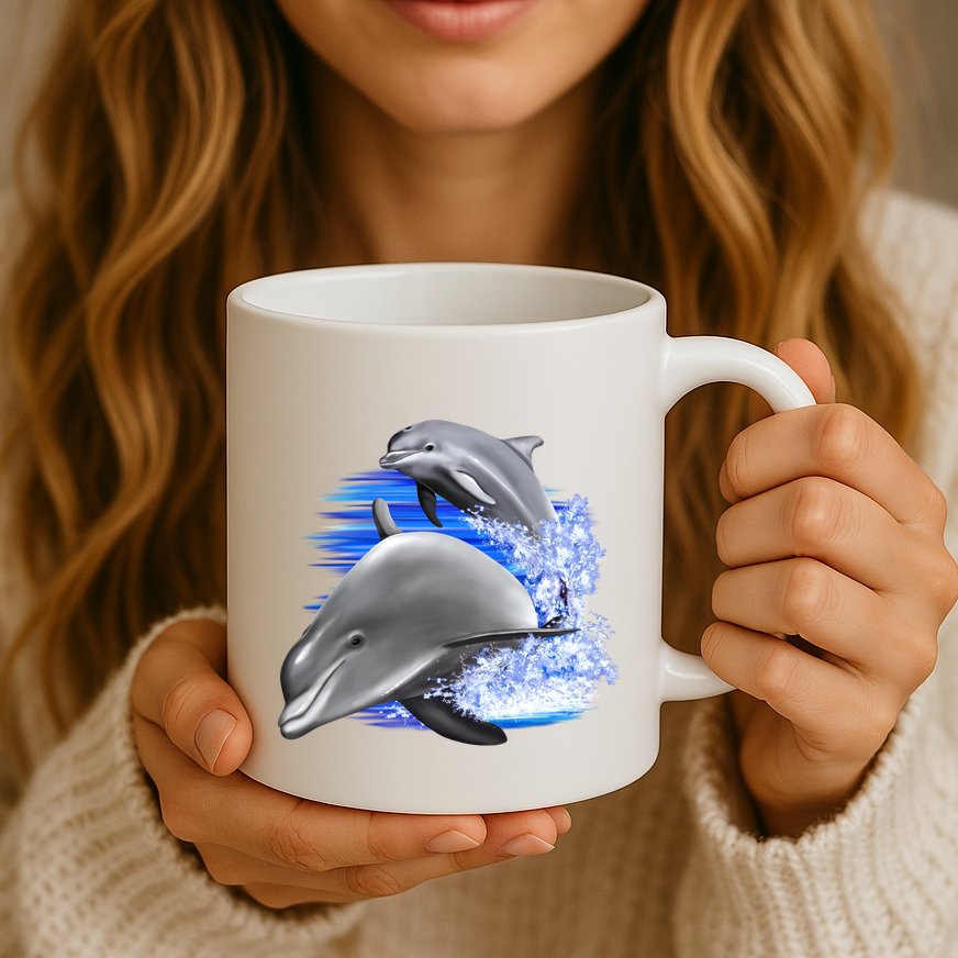 Dolphins Jumping Mug
