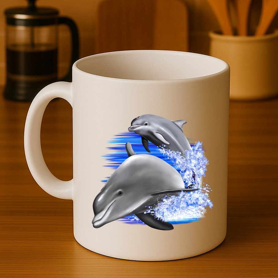 Dolphins Jumping Mug