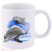 Dolphins Jumping 11oz C Handle Ceramic Mug