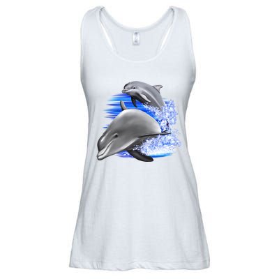 Dolphins Jumping Ladies Essential Flowy Tank