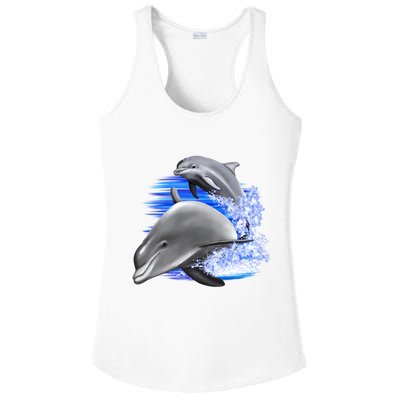Dolphins Jumping Ladies PosiCharge Competitor Racerback Tank