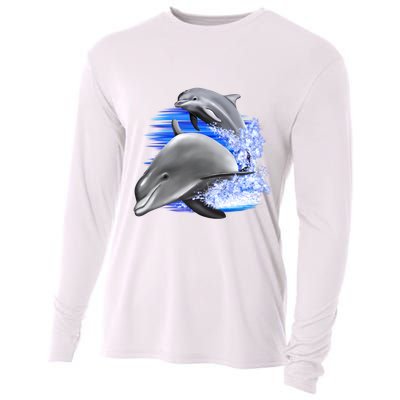 Dolphins Jumping Cooling Performance Long Sleeve Crew