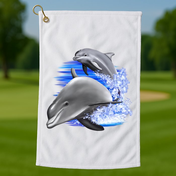 Dolphins Jumping Golf Towel