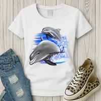 Dolphins Jumping Womens T-Shirt