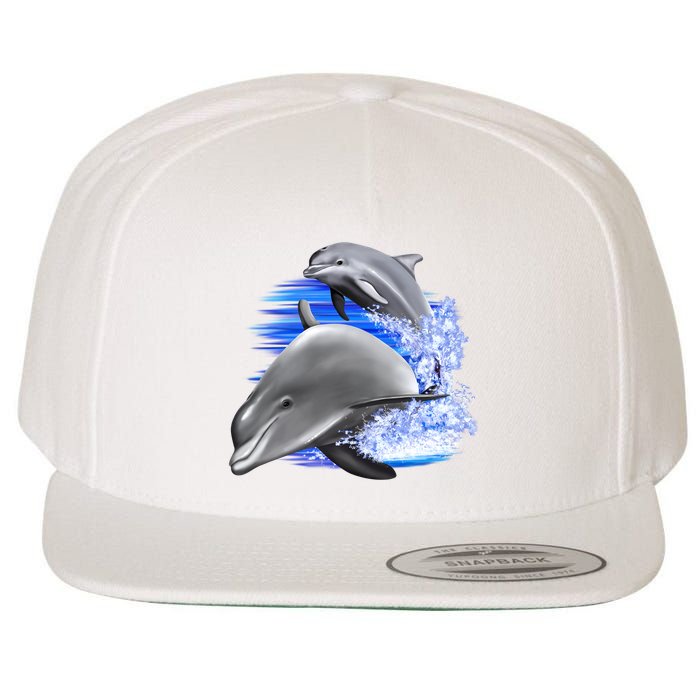 Dolphins Jumping Wool Snapback Cap