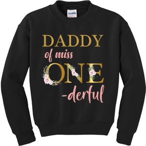 Daddy of Miss One Derful 1st Birthday 1st Birthday Kids Sweatshirt