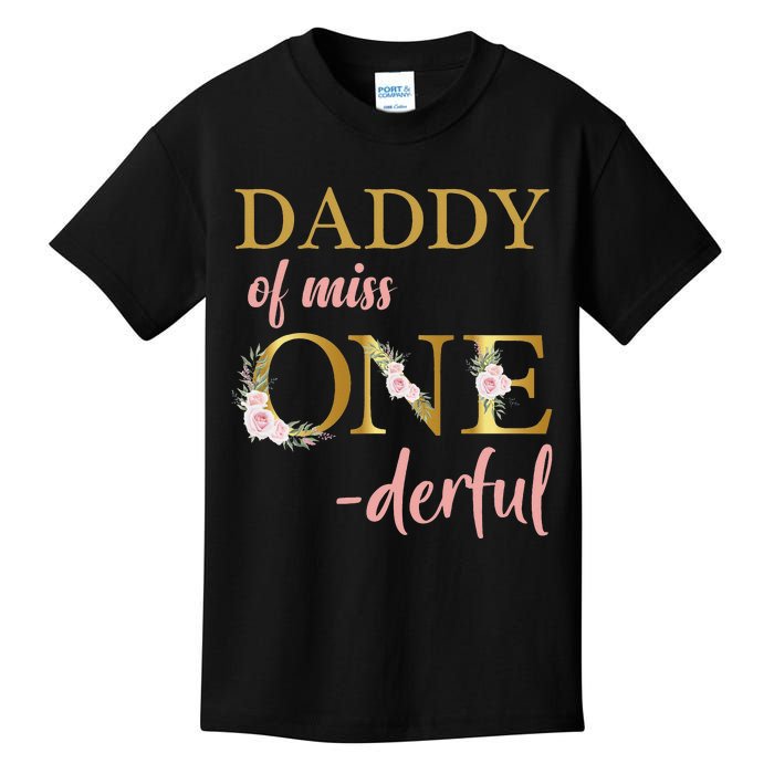 Daddy of Miss One Derful 1st Birthday 1st Birthday Kids T-Shirt