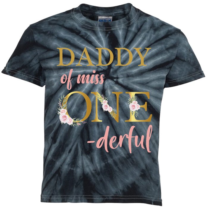 Daddy of Miss One Derful 1st Birthday 1st Birthday Kids Tie-Dye T-Shirt