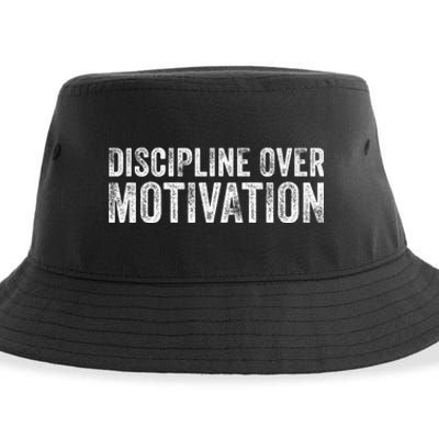 Discipline Over Motivation Goals Hard Work Gym Vintage Sustainable Bucket Hat