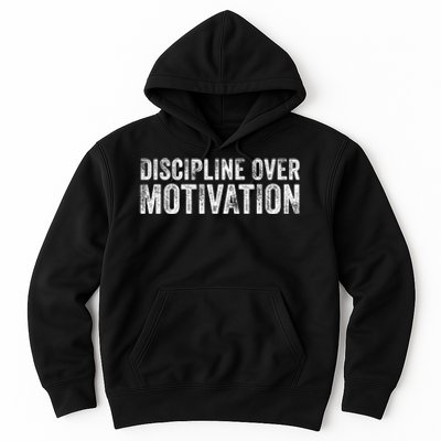 Discipline Over Motivation Goals Hard Work Gym Vintage Hoodie