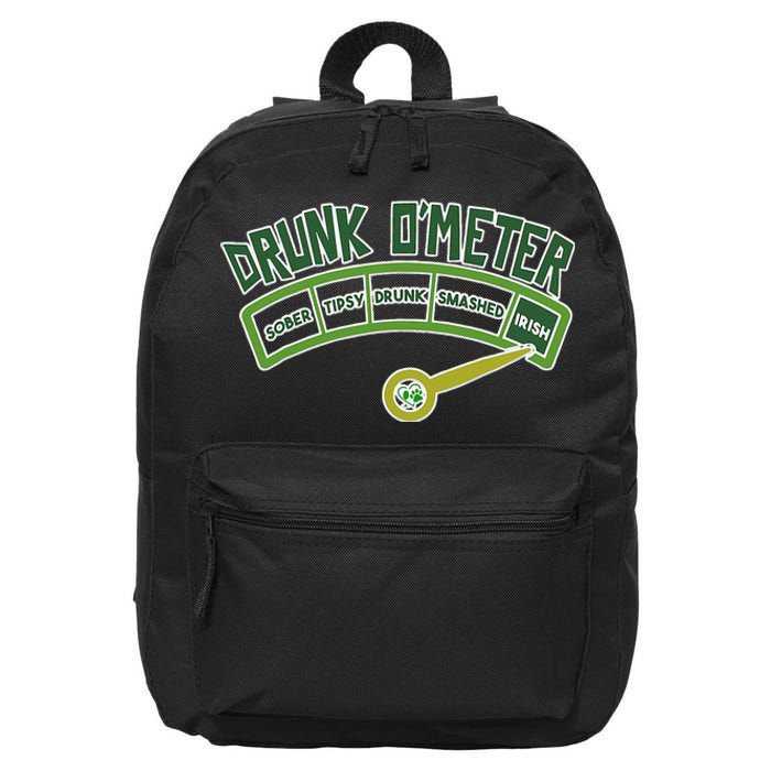 Drunk O Meter St Patrick's Day Saint Irish Lads Sarcastic 16 in Basic Backpack