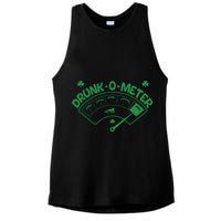 Drunk O Meter Sober Boozed Drunk Smashed Irish Clover Shamrocks Ladies PosiCharge Tri-Blend Wicking Tank