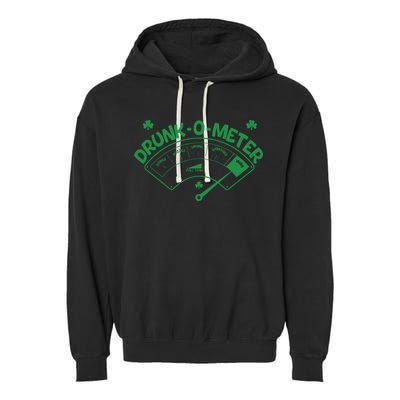 Drunk O Meter Sober Boozed Drunk Smashed Irish Clover Shamrocks Garment-Dyed Fleece Hoodie