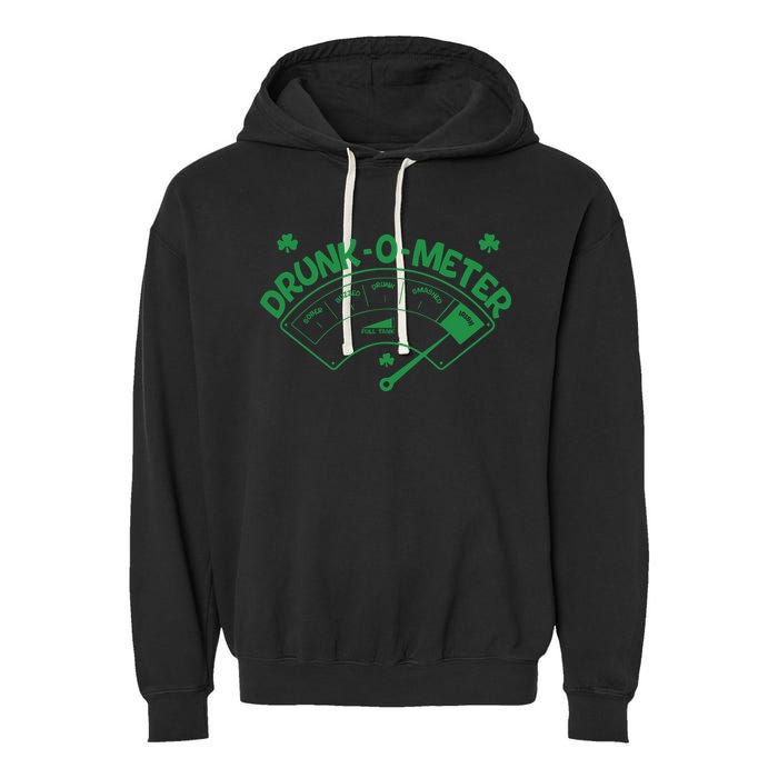 Drunk O Meter Sober Boozed Drunk Smashed Irish Clover Shamrocks Garment-Dyed Fleece Hoodie