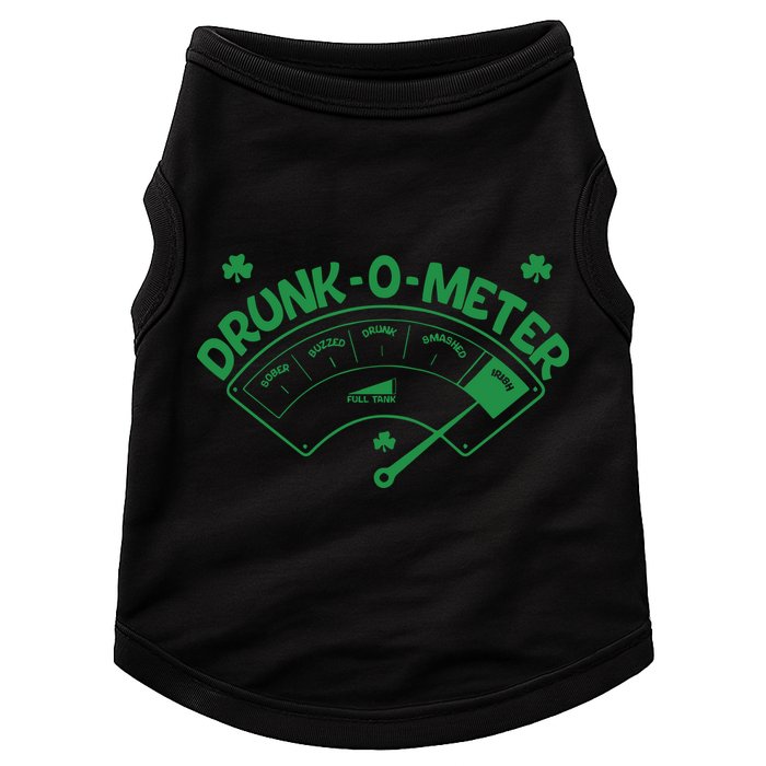 Drunk O Meter Sober Boozed Drunk Smashed Irish Clover Shamrocks Doggie Tank