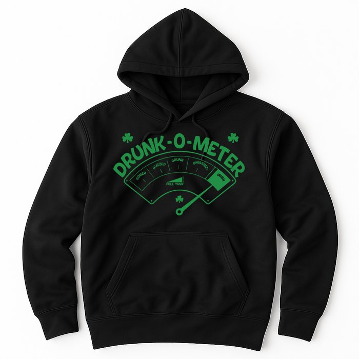 Drunk O Meter Sober Boozed Drunk Smashed Irish Clover Shamrocks Hoodie
