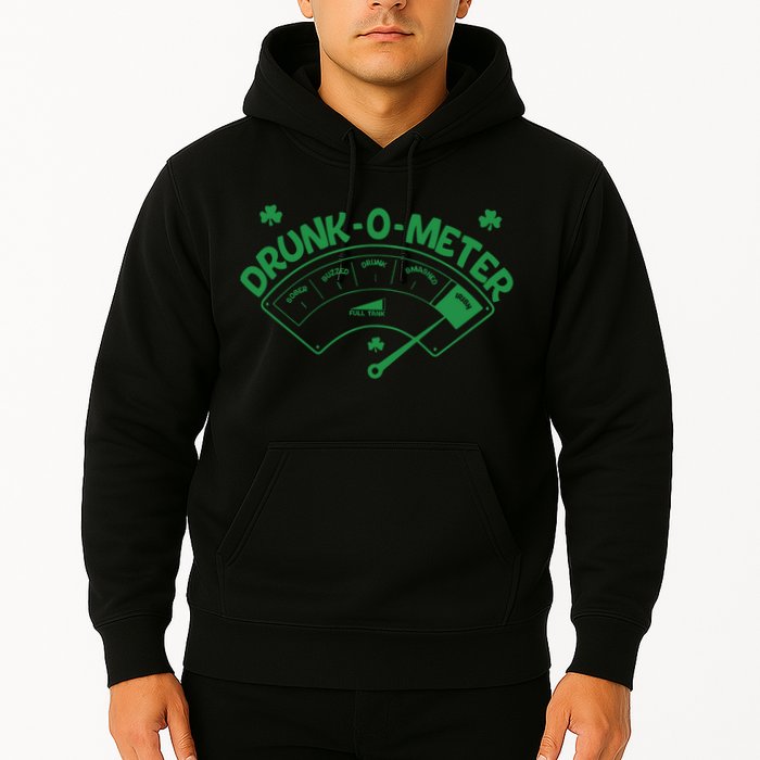 Drunk O Meter Sober Boozed Drunk Smashed Irish Clover Shamrocks Hoodie