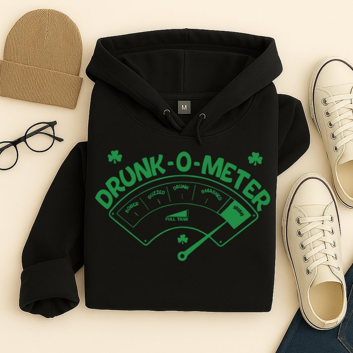 Drunk O Meter Sober Boozed Drunk Smashed Irish Clover Shamrocks Hoodie