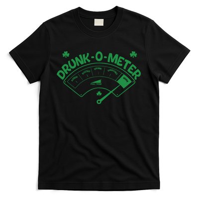 Drunk O Meter Sober Boozed Drunk Smashed Irish Clover Shamrocks T-Shirt