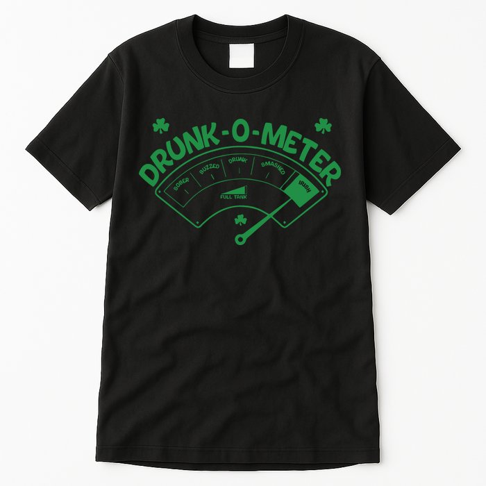 Drunk O Meter Sober Boozed Drunk Smashed Irish Clover Shamrocks Tall T-Shirt