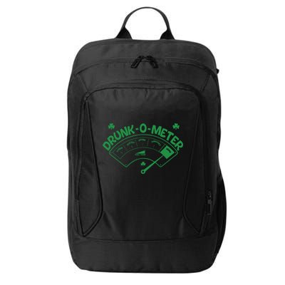 Drunk O Meter Sober Boozed Drunk Smashed Irish Clover Shamrocks City Backpack
