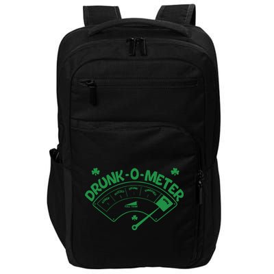 Drunk O Meter Sober Boozed Drunk Smashed Irish Clover Shamrocks Impact Tech Backpack