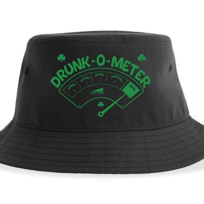 Drunk O Meter Sober Boozed Drunk Smashed Irish Clover Shamrocks Sustainable Bucket Hat