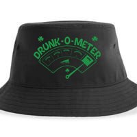Drunk O Meter Sober Boozed Drunk Smashed Irish Clover Shamrocks Sustainable Bucket Hat