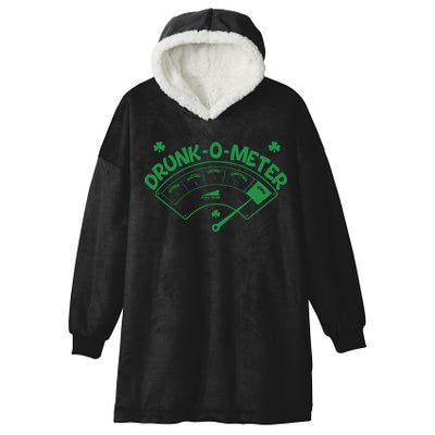 Drunk O Meter Sober Boozed Drunk Smashed Irish Clover Shamrocks Hooded Wearable Blanket