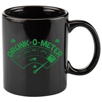 Drunk O Meter Sober Boozed Drunk Smashed Irish Clover Shamrocks 11oz C Handle Ceramic Mug