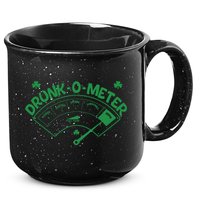 Drunk O Meter Sober Boozed Drunk Smashed Irish Clover Shamrocks 15oz Campfire Ceramic Mug