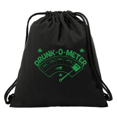 Drunk O Meter Sober Boozed Drunk Smashed Irish Clover Shamrocks Drawstring Bag